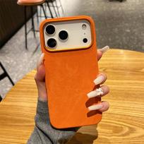 Solid Flannel Leather Texture Case for iPhone 17/16 Pro Max/15 Pro/14 Advanced 16
