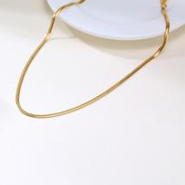 Chic Women Snake Chain Necklace, Flat Herringbone Links Choker, Stainless Steel Metal Layered Elegant Minimalist Neck Chain 4mm width&28cm-36.5cm
