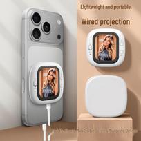 Mini Dual-Function Phone Screen and Rear Camera Selfie Projector with Bluetooth and Wired Connectivity D12-Y40B Wired White
