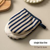 Thickened Polka Dot Cotton Microwave Oven Mitts: Heat Resistant, Anti-Scald Household Gloves mėlynos juostelės spalva