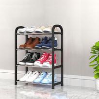 Elegant Multi-Level Metal Shoe Rack, Space-Saving and Economical Home Storage juoda spalva