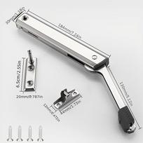 Heavy Duty Hydraulic Cabinet Hinge,45-105° Random Stop,Soft Closing Kitchen Hinges,Adjustable Door Support,Lift Up Door Hardware