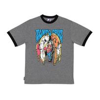 Santa Cruz Skateboards Shirt Grabke Melting Clock Ringer Gunmetal Heather/Black 2XL