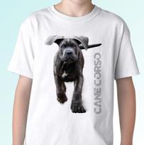 Cane Corso white kids boys T-Shirt dog top tee running puppy italian mastiff all sizes 160