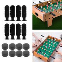 8 Pairs Foosball Handle Replacement Table Football Black Grips & End Plugs Stopper