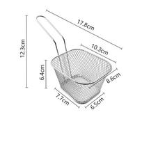 Portable Stainless Steel Multi-Use Fry Basket – Fine Mesh Strainer with Cool Handle for Frying Chips, Draining Veggies & Cooking