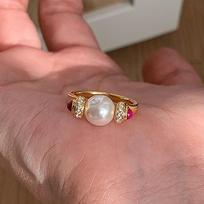 Classics Retro palace style light luxury pearl ring high quality elegant rings for women party wedding fine jewelry 7 auksas