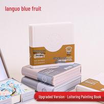 Blue Fruit Portable Tearable Sketchbook - Thickened Doodling & Painting Blank Book 80x80 mm/50 sheets pilkšvai balta
