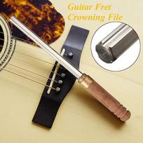 Guitar Fret File Guitar Fret Dressing Metal File with 3 Size Edges Wooden Handle Guitar Repair Tool MX0022D