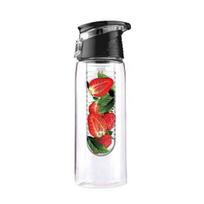 Nešiojama kempingo sporto citrinų sulčių vaisių infuzinė vandens gertuvė 800ML juoda