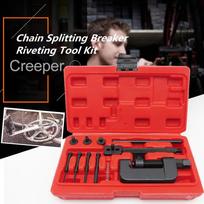 Motorcycle Bike Chain Breaker Link Splitter Riveter Riveting Repair Tool Set raudona