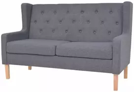 Dvivietė sofa, audinys, pilka