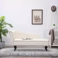 Fotelis Poilsio gultas, kreminės baltos spalvos, dirbtinė oda