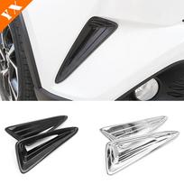 For Toyota CHR C-HR 2016- Chrome Carbon Look Trim Car Front Rear Foglight Lamp Sticker Cover Decor Protector Chrome Front