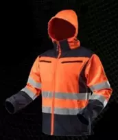 Neo Tools Striukė Didelio matomumo minkšta striukė su gobtuvu, oranžinė, L dydis