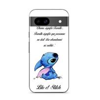 Phone case - MANIACASE - Google Pixel 8a - TPU Silicone - Flexible - Pattern stitch-lilo-family-white juoda