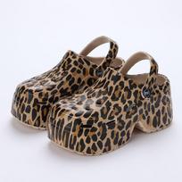 Leopardo rašto platforminiai klumpiniai batai moterims, uždaru priekiu, stambiu aukštu kulnu sandalai moterims, nauji vasaros gatvės paplūdimio šlepetės, mergaičių madingos šlepetės Size 37-38 leopardas