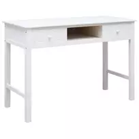 Rašomasis stalas, baltos spalvos, 110x45x76 cm, mediena