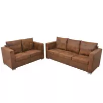 Sofa Sofos komplektas, 2d., dirbtinė zomšos oda