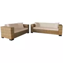 Sofa Dvivietės ir trivietės sofų komplektas, ratanas
