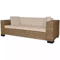 Sofa Aštuonių dalių trivietės sofos komplektas, ratanas