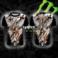 Adult sport quick-drying breathable top - Monster Energy 3D print men's T-shirt - Street style casual boxing attire XXS