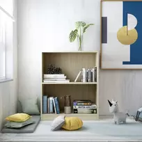 Lentyna knygoms, ąžuolo spalvos, 60x24x76 cm, mediena