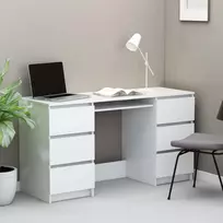 Rašomasis stalas, baltos spalvos, 140x50x77cm, apdirbta mediena