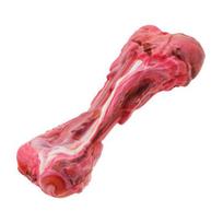 Realistic Bone Dog Toy Rubber Flesh Bone Dog Chew Toy Puppy Teething Toy Teeth Cleaning Toy for Aggressive Chewers raudona