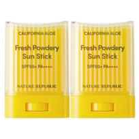 Nature Republic California Aloe Fresh pudrinis apsauginis pieštukas nuo saulės SPF50+ PA++++ Dviguba pakuotė 24g x 2