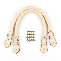 2pcs Leather Purse Handles Replacement Tote Bag Strap for Women DIY Handbag Shoulder Straps Bag Belt Handmade Accessories 40cm black