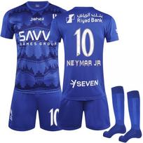 2025-26 Al-Hilal Namų #10 NEYMAR JR Sportinio Treniruočių Džersio Rinkinys su Kojinėmis Paaugliams Vaikams Suaugusiems Individualus Vardas Futbolo Aprangos 16