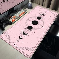 White & Black Deskmat Gaming Tarot Astrology Aesthetic Rubber Mousepad 120x60cm Cartoon Celestial Moon Phases Non-slip Mouse Pad 300x600x2mm