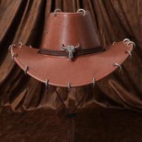Pu Leather Western Cowboy Hat Solid Color Cowgirl Cap Retro Panama Cap  Party Style 6
