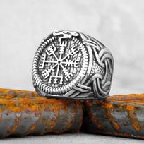 Vintage Stainless Steel Viking Amulet Ring Norse Compass Runes Men and Women Rings Teens Multi Style Jewelry Boyfriend Gift 9