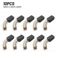 10pcs Carbon Brush Kit 15mmX10mmX6mm Motor Carbon Brushes 40mm Length For Power Tool Electric Motor Brush Parts