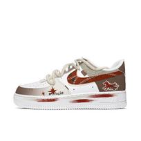 Nike Air Force 1 Karvės odos Atsparios trinčiai Žemos aulo Riedlentės batai Vyriški Raudoni CW2288-111(Team613-) 43