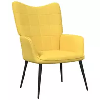 Fotelis Poilsio kėdė, garstyčių geltonos spalvos, audinys