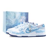 Nike Dunk Cyan Abrasion Resistant Low top Skateboard Shoes Men's Blue White HF5441-118(Team836-) 40.5