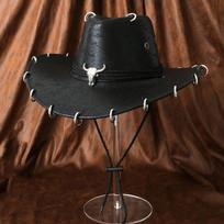 Pu Leather Western Cowboy Hat Wide Brim Cowgirl Cap Classic Sun Hat  Summer Style 1