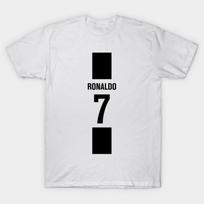 Men Black Print T-shirt Cristiano Ronaldo No-Cut Transfer Paper Print Cotton Tshirt S juoda