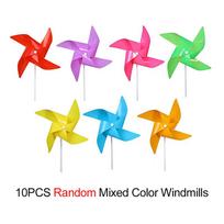 10-20PCS/Set 19CM Size Windmills Random Mix Color Plastic Self-assembly Windmill Home Wall Garden Parterre  Party Decoration ZYF