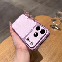 Leather Texture iPhone 17 Pro Max Case with Water Ripple and Snow Mountain Velvet Pattern iPhone 13 Pro violetinė