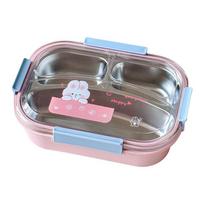 Food Grade Insulated Lunch Box 304 Stainless Steel Food Storage Box  Travel Use rožinė
