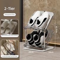 Creative 2/3 Layers Shoe Rack Installation Easy Grey Transparent Shoe Storage Shelf Doorback Sneaker Organizers Household