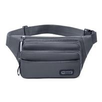Unisex Large-Capacity Fanny Pack: Versatile, Multi-layer Waist Bag for Sports and Business, Durable and Practical. pilka spalva