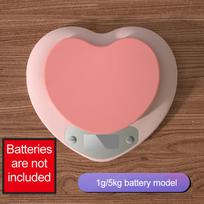 5kg/1g 3kg/0.1g Electronic Kitchen Scale Multi-Function Kitchen Baking Scale Pink Heart-shaped Portable Weighing Digital Scale