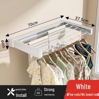 Retractable No-Drill Wall-Mounted Clothes Drying Rack & Towel Holder