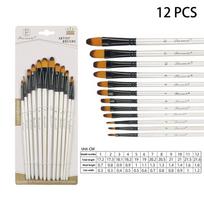 12Pcs Acrylic Paint Brushes Set Professional Artist Paintbrushes Artist Watercolor Painting Brushes Oil Brushes Art Supplies A2