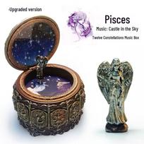 Retro Resin Luminous Music Box - Twelve Constellations, Rotating Creative Birthday Gift Custom music for 12+ units